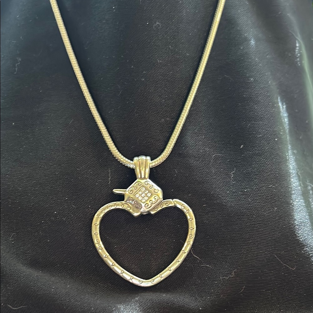 Brighton Silver Squeeze Me Heart Charm Necklace